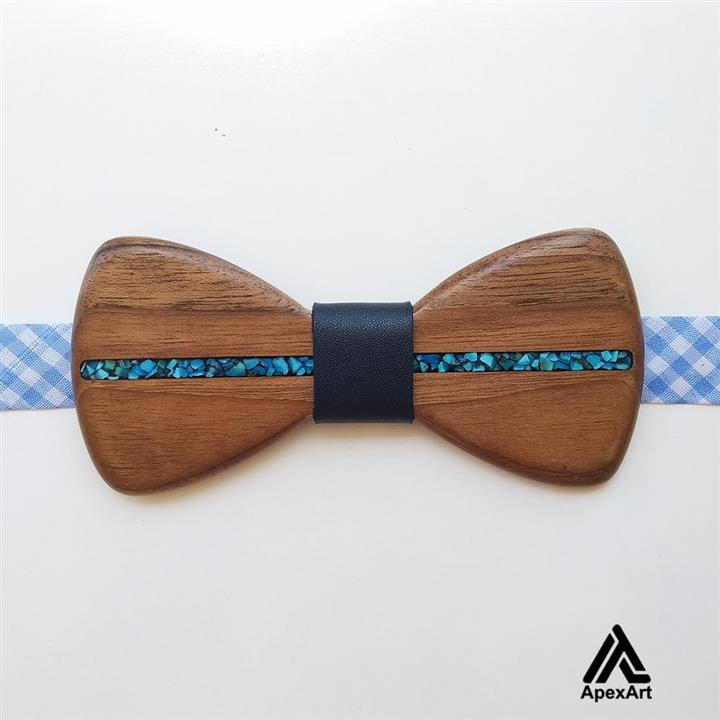 پاپیون چوبی فیروزه کوبی شده طرح دیاکو کد 44